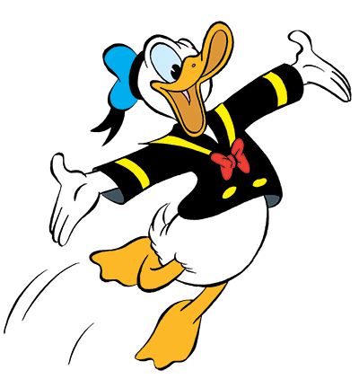 Donald Duck macht Luftsprung