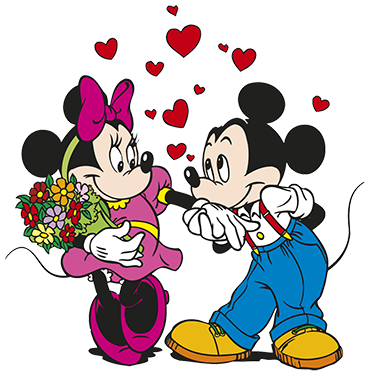Minnie Maus und Micky Maus ganz verliebt