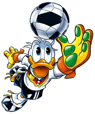 Donald Duck als Fußball-Torwart