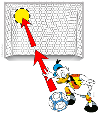 Donald Duck vor der Torwand