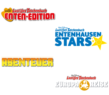 LTB Enten-Edition 95, LTB Entenhausen Stars 17, LTB Abenteuer 19, LTB Europareise 2.