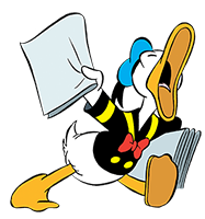 Donald Duck verkauft Zeitung