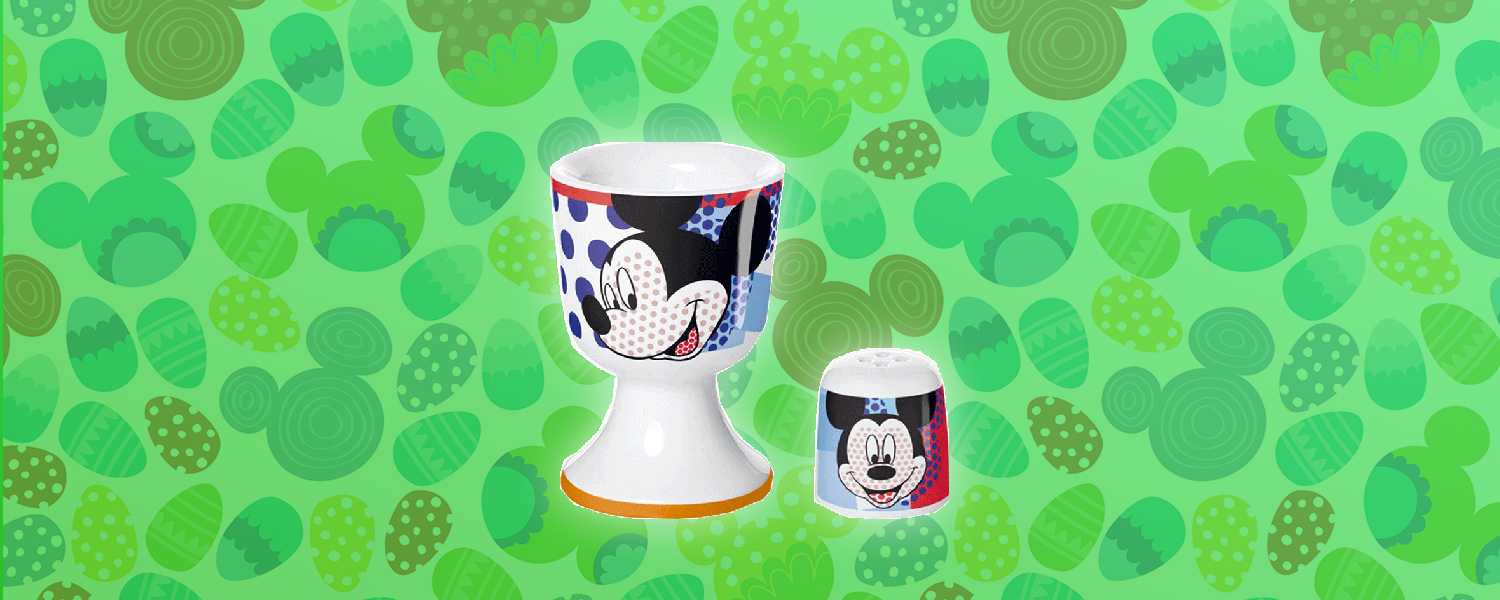 Micky Maus Eierbecher und Salzstreuer